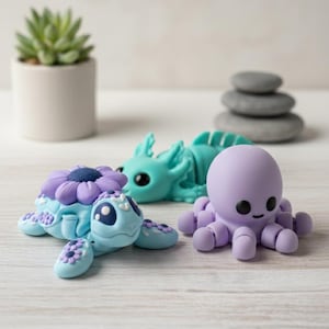 Flexi Oktopus  – beweglicher Oktopus – süßes Fidget Toy – Deko – niedliches 3D gedrucktes Tier Geschenk