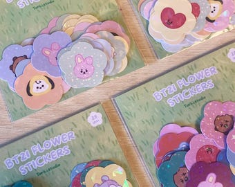 Paquete de pegatinas de flores de BT21/BTS