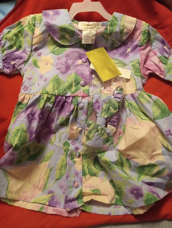 Vintage Girls dress Baby Beluga New York 24 months with head bow