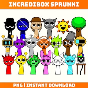Incredibox Sprunki PNG, Sprunki PNG Clipart bundle, Sprunki Download, Sprunki PNG, Pinki Oren Wenda Vineria Brud Clukr, Instant Download