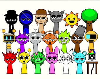 Incredibox Sprunki PNG, Sprunki PNG Clipart bundle, Sprunki Download, Sprunki PNG, Pinki Oren Wenda Vineria Brud Clukr, Instant Download