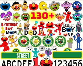 525+ Files, 130+ Unique Designs, Street Monsters Characters Layered SVG Bundle, Elmo Faces SVG, Elmo Clipart Birthday (Digital Files)