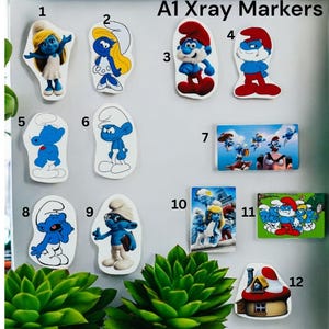 Cartoon X-Ray Markers | Personalized Radiography L/R Set | Lead Core Markers with Initials | Custom Gift for X-Ray Techs