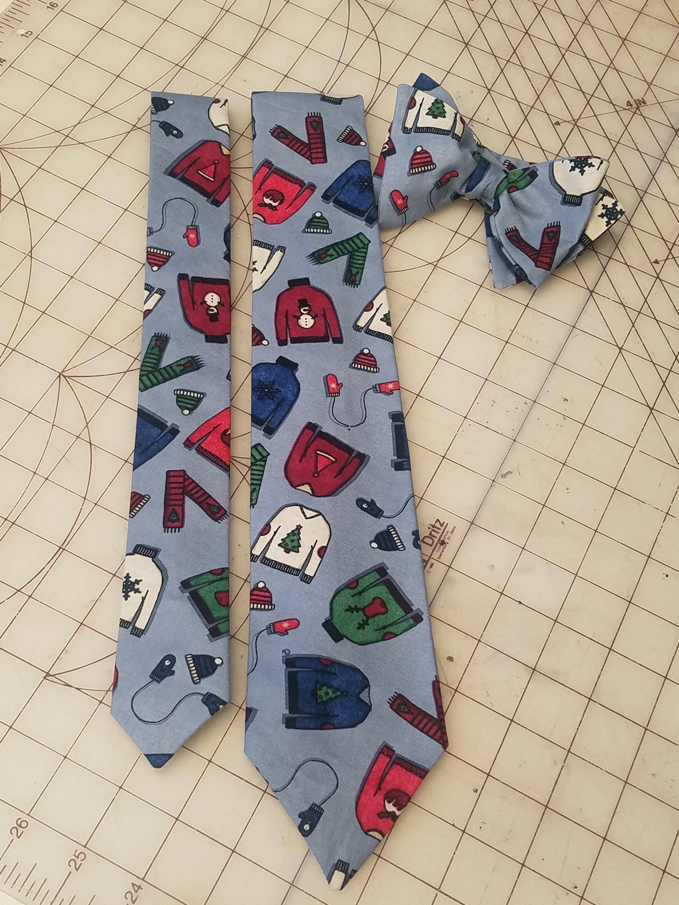 Ugly Christmas Sweater Neckties in bow tie skinny tie and Etsy
