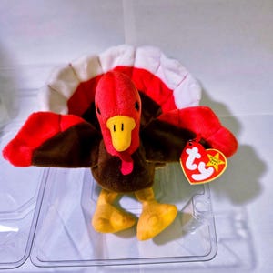 Gobbles Ty Beanie Baby - Rare Vintage Collectable Pristine Condition Beanie Babies- with tag errors, extremely rare collectibles.