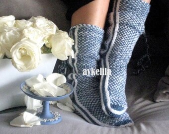 christmas gifts, express shipping, Winter Booties, Slippers, Wool Socks, Mukluk, Long Slippers, Womens Slippers, Leg Warmers, By Aykelila