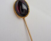 14k Synthetic Red Cabochon Pin 1900s