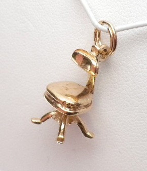 Hair Styling Chair or Desk Chair Charm 14 Karat Go