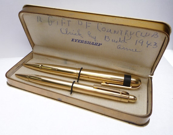 Eversharp Skyline Solid 14k Gold Pen and Pencil Set - Etsy Eversharp Skyline Solid 14k Gold Pen and Pencil Set - Etsy
