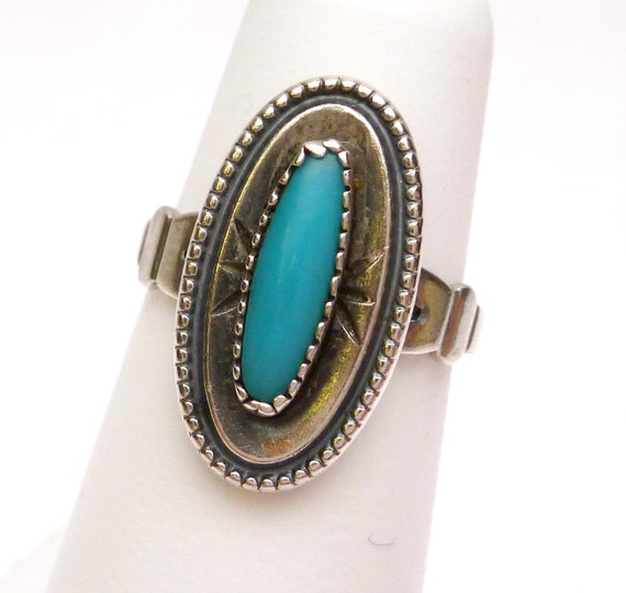 Sterling Silver and Turquoise Native American Lon… - image 1