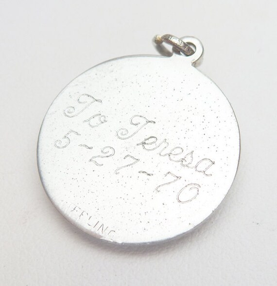 SS Graduation Day Disc Charm Sterling Silver 1970 - image 2