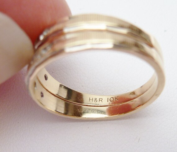 H&R 10 kt Diamond Cut 16 ptw Diamond Wedding Set … - image 5