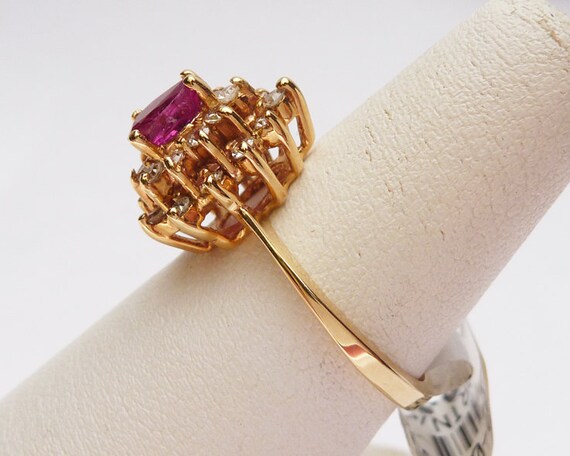 14k Ruby and 46pts Diamond Cluster - image 3