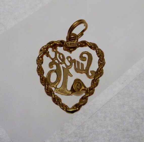 14k Sweet 16 Pearl Heart Pendant - image 2