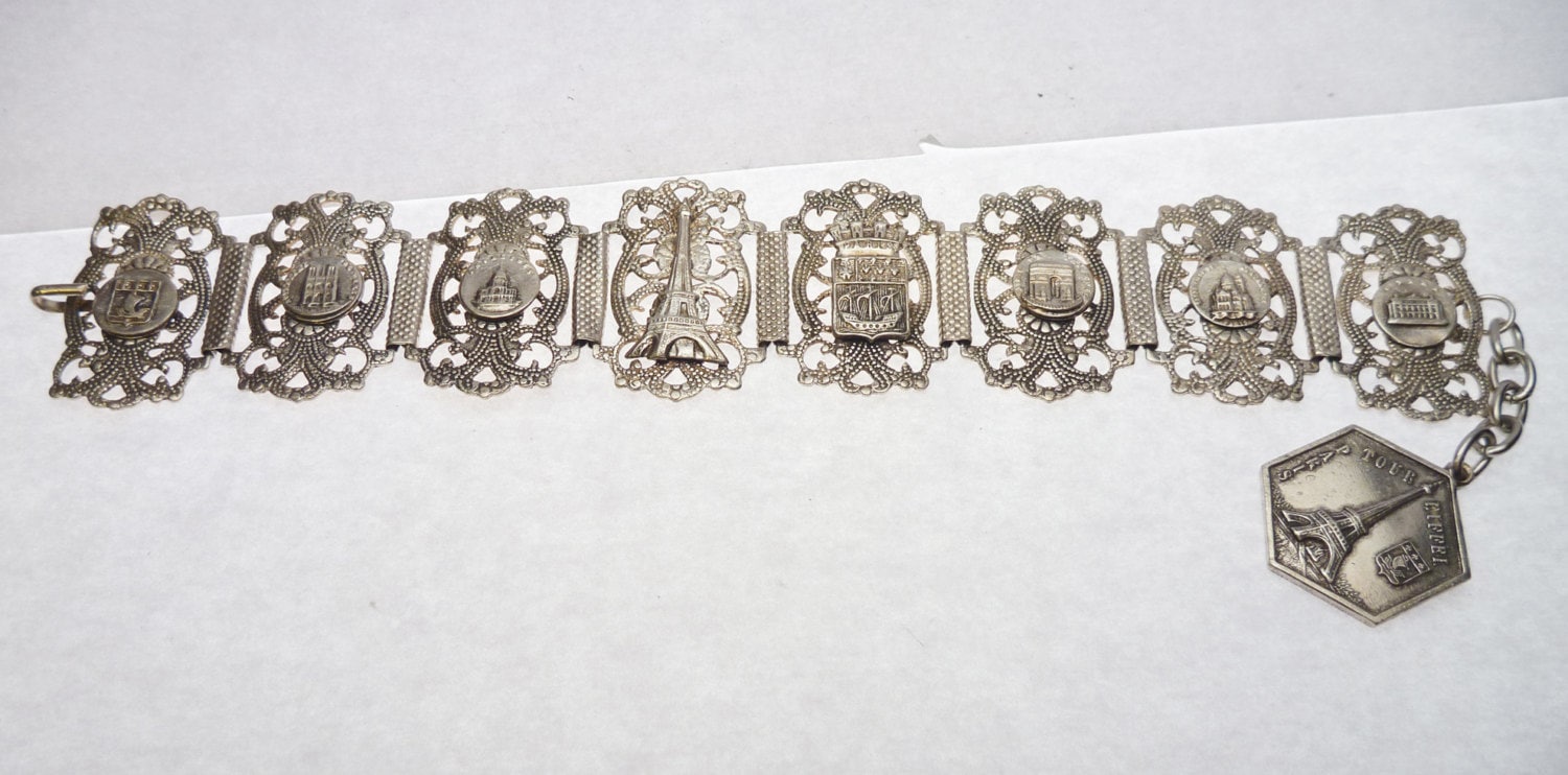 Bracelet Ancien Souvenir De L'Île D'Oléron - Métal Argenté Vintage - Modèle 1263 - Occasion Très Bel état