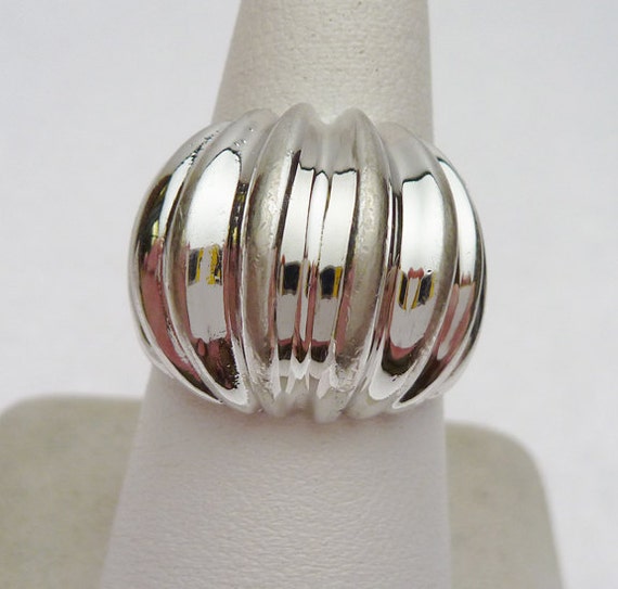 SS Ribbed Dome Ring Sterling Silver - image 2