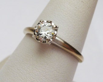 14k 42pt Diamond Solitaire 1940s