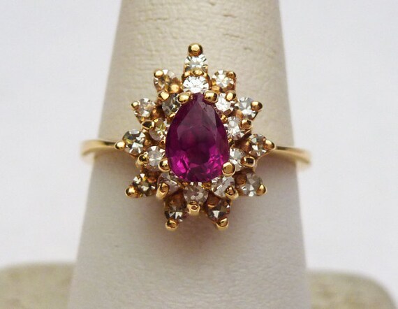 14k Ruby and 46pts Diamond Cluster - image 2