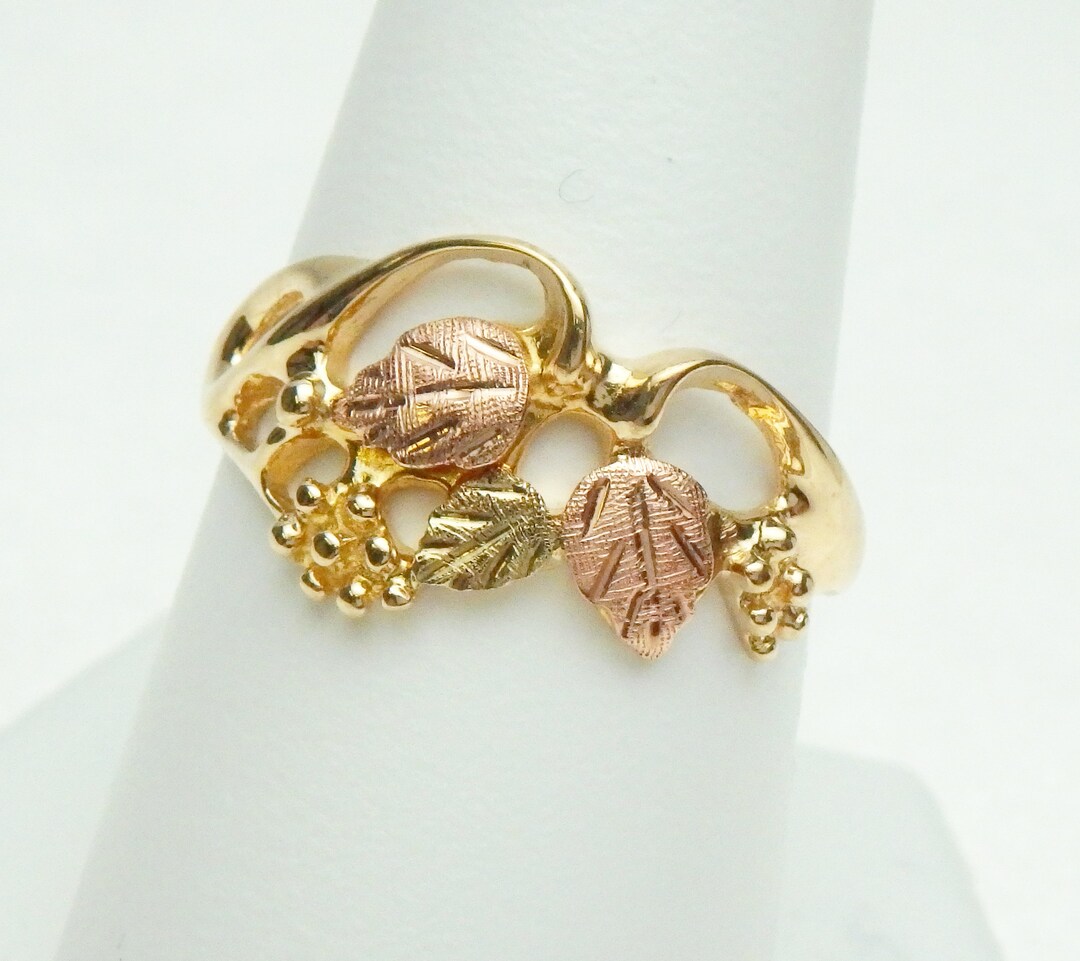 Stamper 10 Kt Black Hills Gold 3 Leaf Ring 1980s Tricolor Gold - Etsy