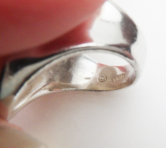 Minas Spiridis Solid Oval Sterling Silver Signet … - image 4