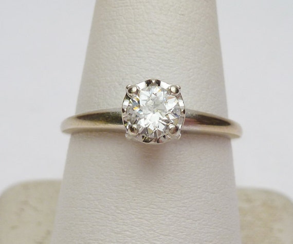 14k 42pt Diamond Solitaire 1940s - image 2