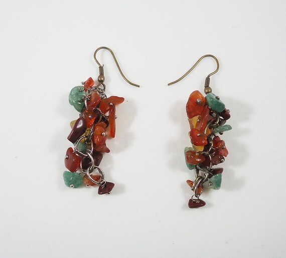 Multi-Stone Chandelier Dangle Earrings Handmade V… - image 3