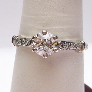 Platinum 71pt and 20pts Diamond Engagement Ring Vintage