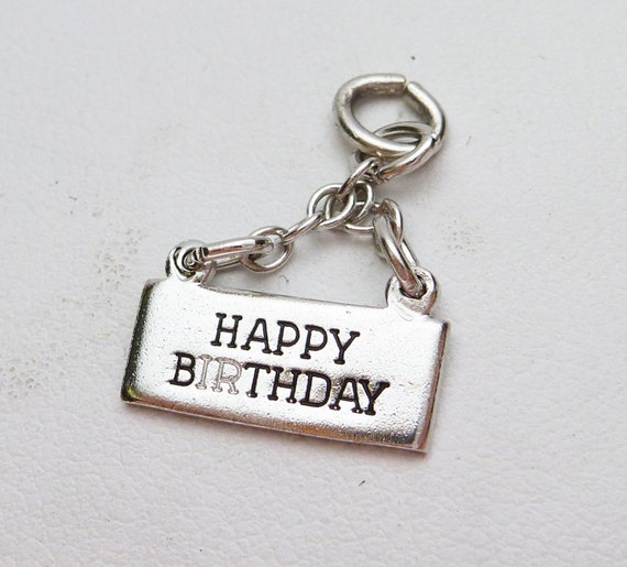 Wells Sterling Happy Birthday Banner Charm