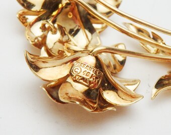 Tiffany & Co 18 Kt Diamond Flower Brooch 1960s Yellow Gold - Etsy