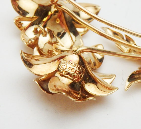Tiffany & Co 18 Kt Diamond Flower Brooch 1960s Yellow Gold - Etsy