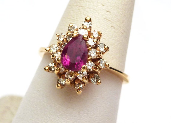 14k Ruby and 46pts Diamond Cluster - image 1