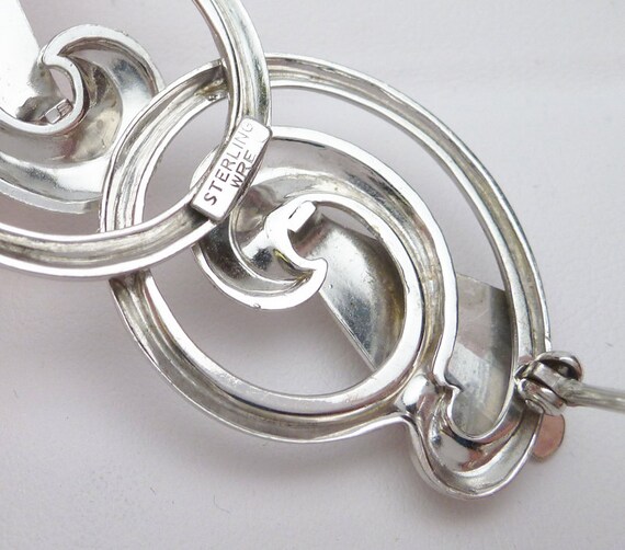 Sterling WRE Signed Swirl Pin Brooch - image 3