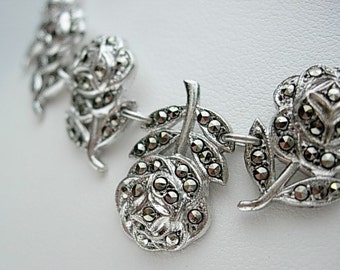 Marcasite Roses Necklace