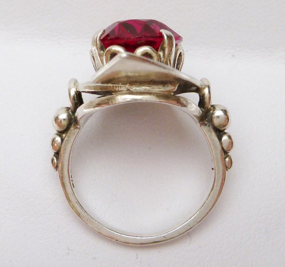Sterling Red Stone Long Ring - image 4