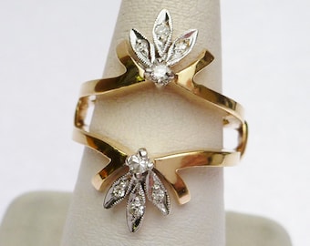 14k Diamond 0.12 ctw Wedding Guard Ring
