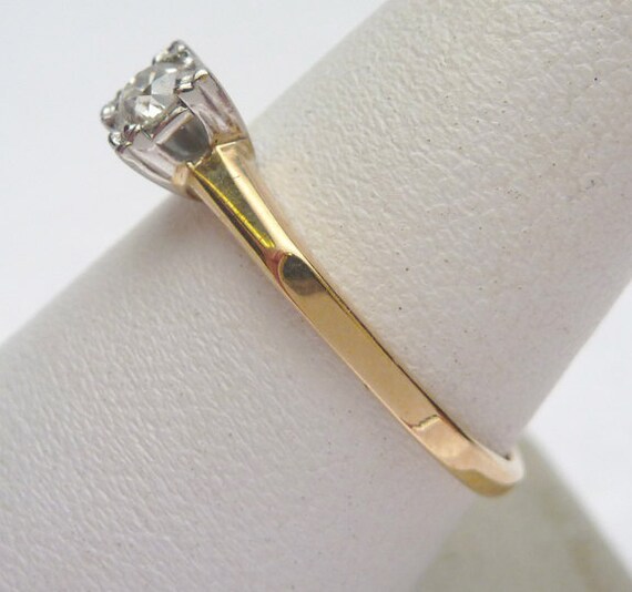 14kt 25 pt European Cut Diamond Solitaire 1930s - image 3