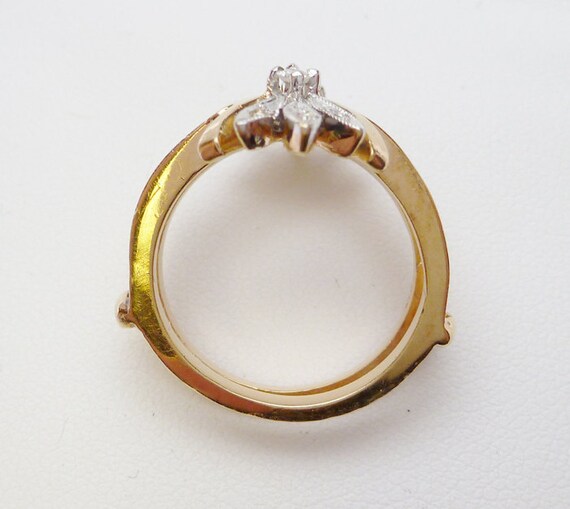 14k Diamond Wedding Guard Ring - image 4