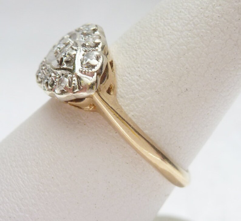 14kt 25 pt Diamond Princess Ring 1950s Etsy