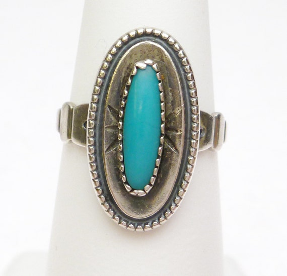 Sterling Silver and Turquoise Native American Lon… - image 2