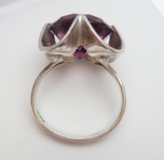 SS Synthetic Purple Buttercup Solitaire Ring Ster… - image 4