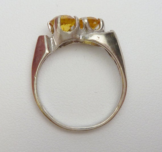 10kt November Synthetic Yellow Birthstone Ring - image 4