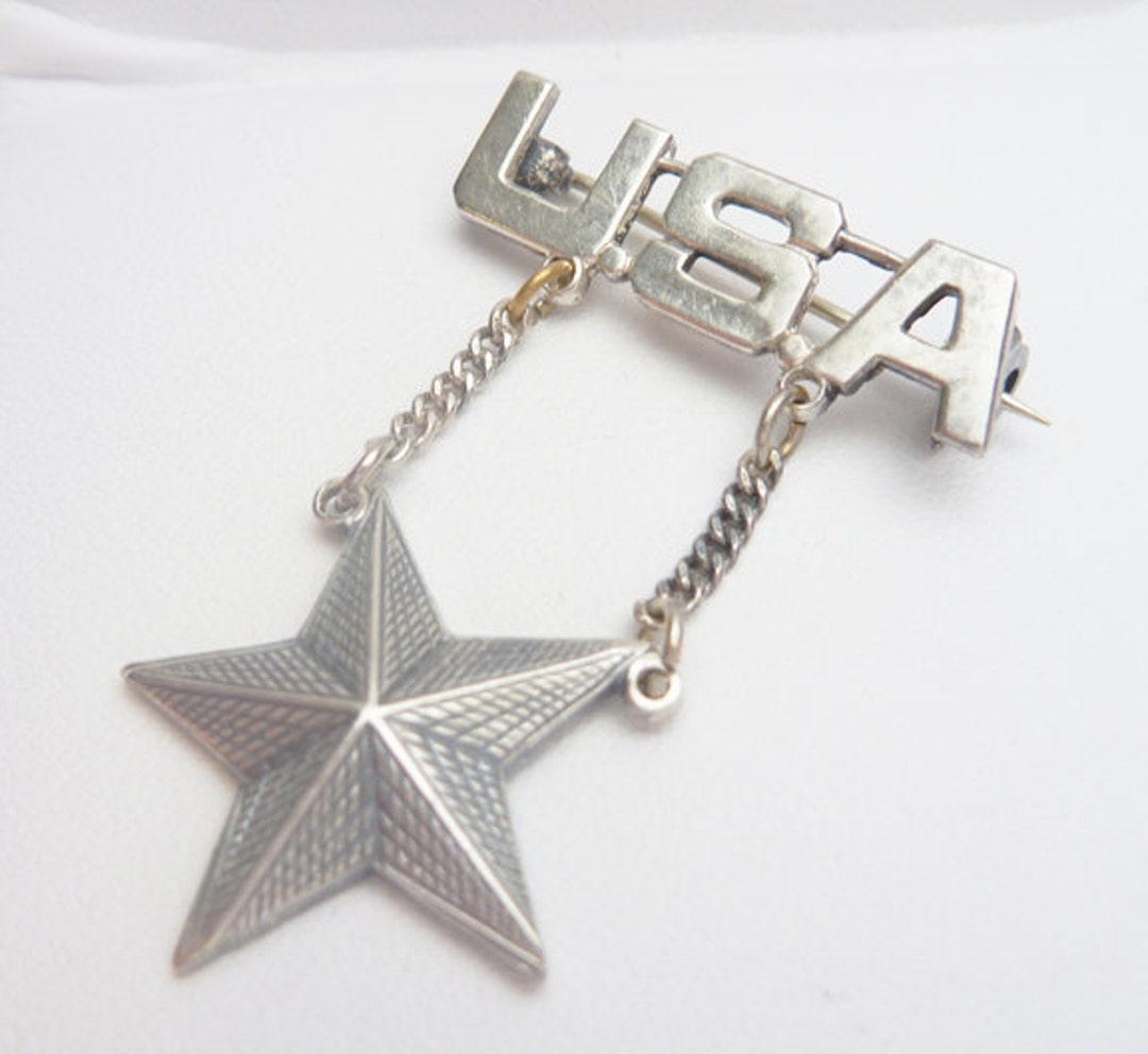Ss Uniform Pin SS USA Star Military Uniform Pin Sterling Silver - Etsy