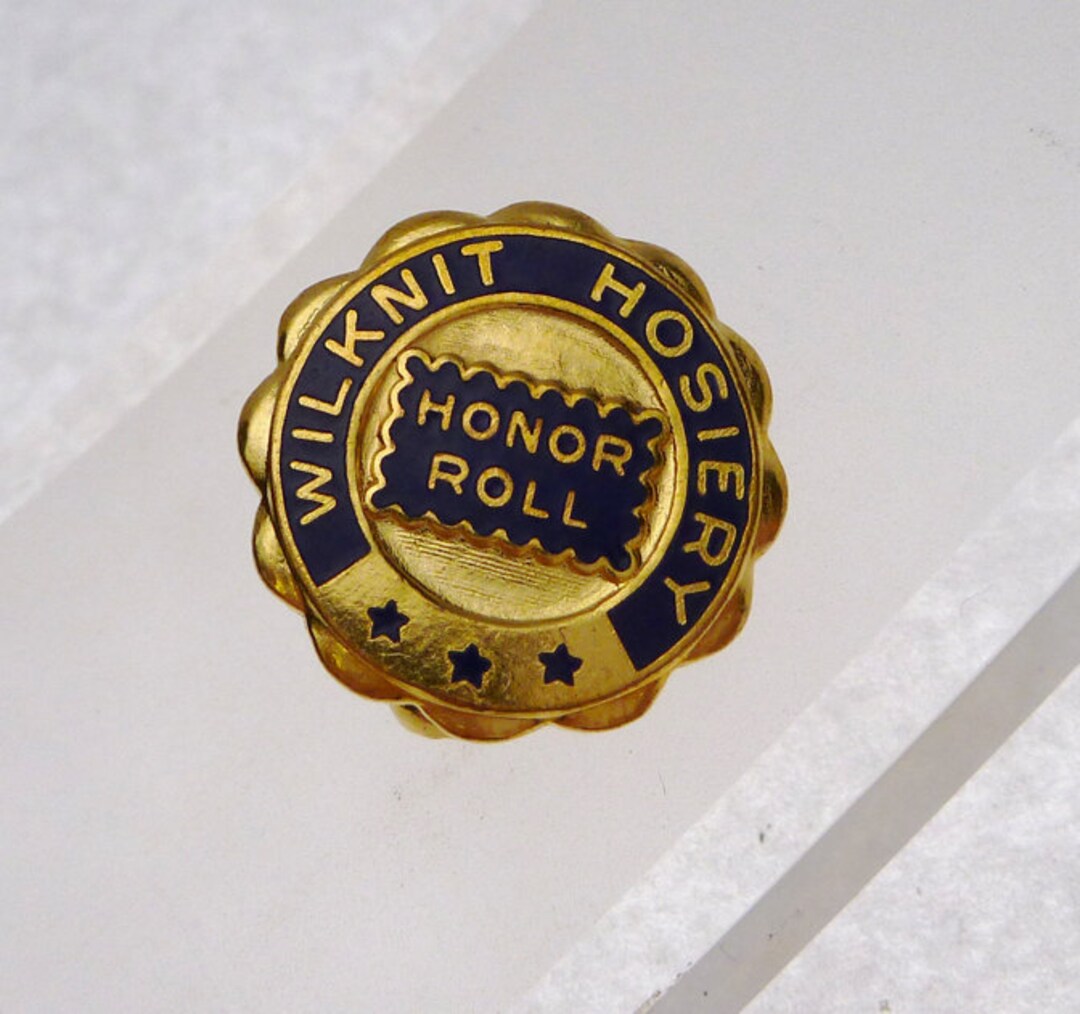 Wilknit Hosiery Honor Roll Gold Tone Lapel Pin - Etsy