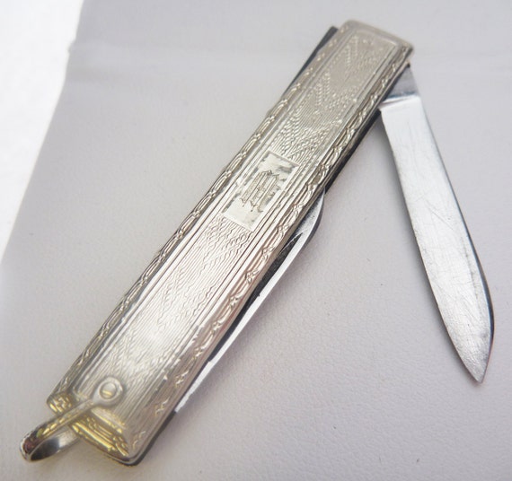 ESEMCO 14k Sleeved Art Nouveau Pocket Knife - image 1