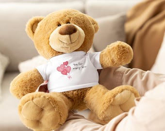Crea un regalo único: Osito de peluche personalizado con mensaje para San Valentín, para cumpleaños