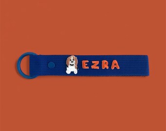 Animal Patch Personalized Name Tag, Custom Embroidery Keychain