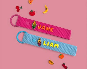 Personalized Embroidered Name Tag, Custom Iron-On Patch Keychain