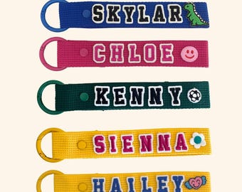 Personalized Embroidery Name Tag, Custom Iron-On Patch Keychain