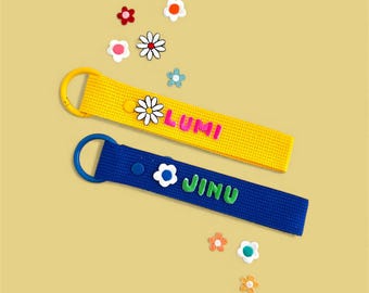 Flower Patch Personalized Name Keychain
