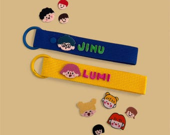 Boy/Girl Patch Personalized Name Keychain